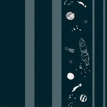 Space background for Kids wallpaper. Vector Seamless Pattern 스톡 일러스트