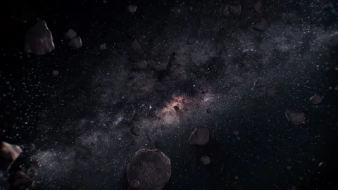 Space Background Loop with meteor in space on milkyway background for your .. Stock Footage 245121595