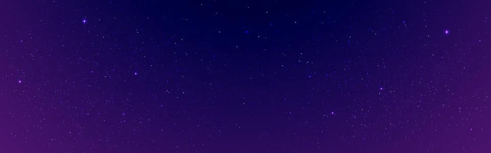 Space background. Magic violet night sky with glowing stars. Starry milky way Stock Illustration