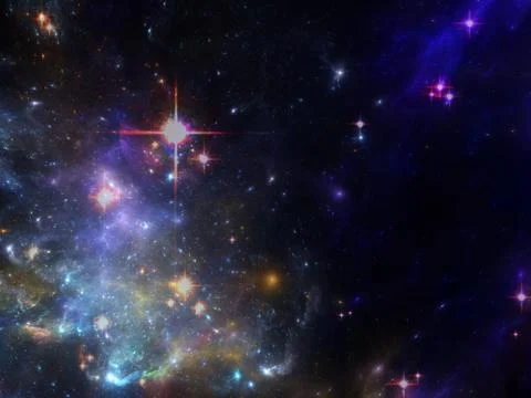 Space background with nebula and galaxies and stars Stock Illustration