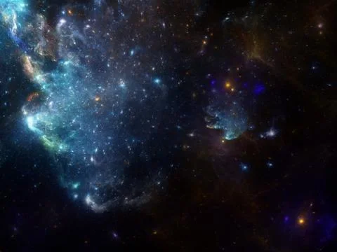 Space background with nebula and galaxies and stars Stock Illustration