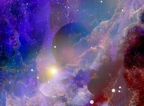 Space background with nebula, Stock Illustration