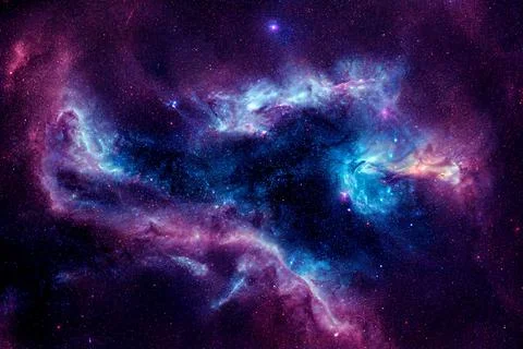 Space background. Nebula, stars, deep space. Science fiction nebula backgroun Illustrazione stock