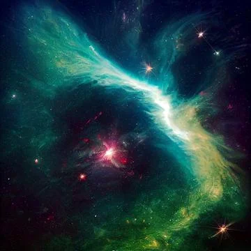 Space background. Nebula, stars, deep space. Science fiction nebula backgroun Stock Illustration