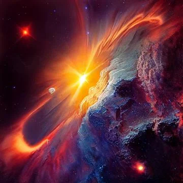 Space background. Nebula, stars, deep space. Science fiction nebula backgroun Stock Illustration
