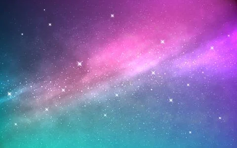 Space background. Northern lights effect. Realistic nebula with stars. Abstra Stock-Illustration