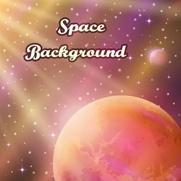 Space Background with Planet and Sun Illustrazione stock