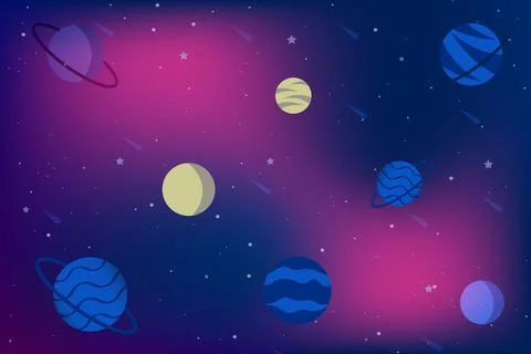 Space background with planets Stock Illustration