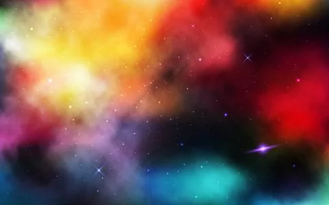 Space background. Realistic cosmos with stardust and nebula. Colorful univers Stock Illustration