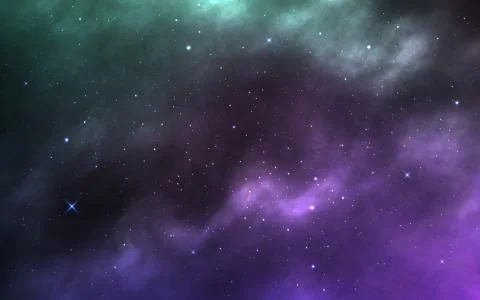 Space background. Realistic cosmos texture with stardust and milky way. Colorful Stock Illustration
