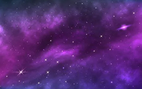 Space background. Realistic cosmos texture with shining stars and nebula. Col Stock Illustration