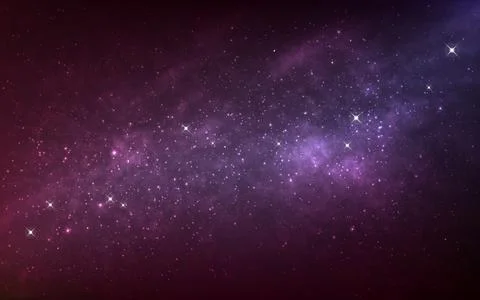 Space background. Realistic dark cosmos. Distant color nebulae. Deep space with Stock-Illustration