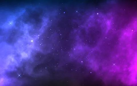 Space background with realistic nebula and shining stars. Colorful cosmos with Stock-Illustration
