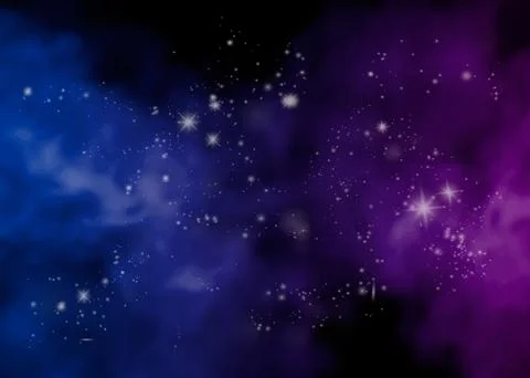 Space background with realistic nebula and shining stars. Colorful cosmos with Stock Illustration