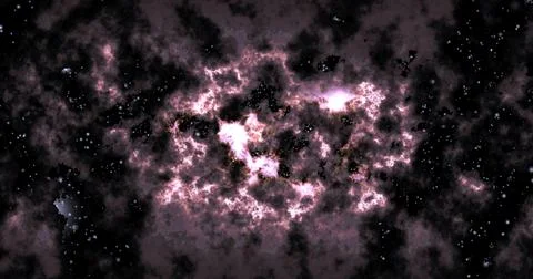 Space background with realistic nebula and shining stars. Stock Illustration