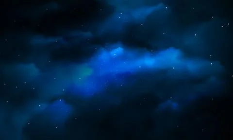 Space background realistic nebula shining stars cosmos stardust milky way Stock Illustration