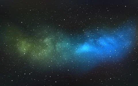 Space background. Realistic starry cosmos. Colorful milky way with bright stars Stock Illustration