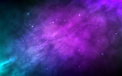 Space background with realistic starry galaxy. Beautiful color cosmos with Stock-Illustration