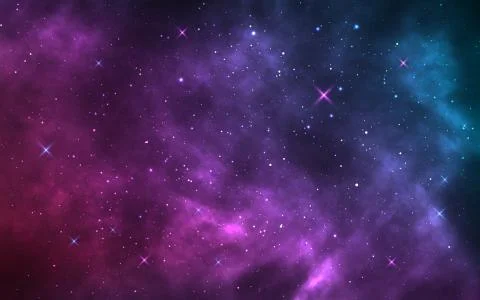Space background. Realistic starry night. Cosmos and shining stars. Milky way Stock-Illustration