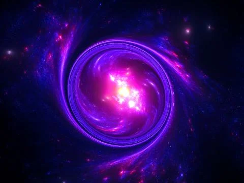 Space background - spiral in sky - abstract digitally generated image Stock Illustration