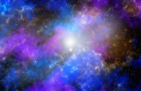 Space background with stardust and shining stars. Realistic cosmos and color  Stock Illustration