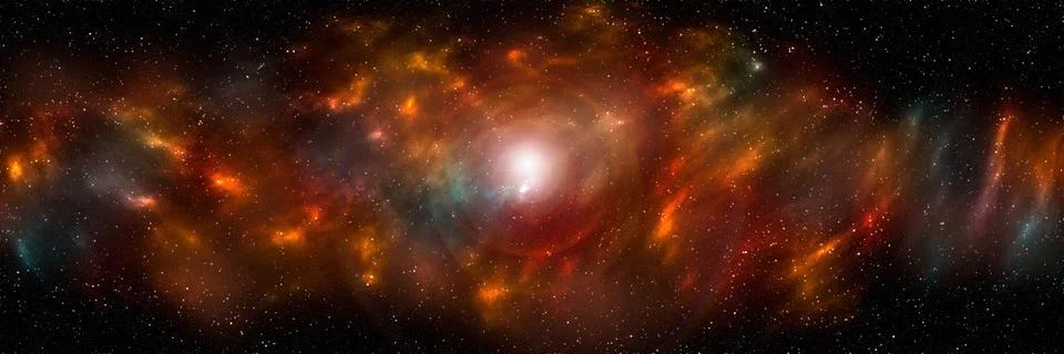 Space background with stardust and shining stars. Realistic cosmos and color  Stock Illustration