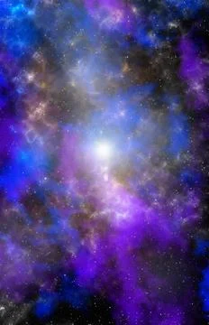 Space background with stardust and shining stars. Realistic cosmos and color  Stock Illustration