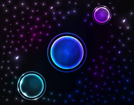  Space background with three planet Space background with three planet. Ve... Stock Photos