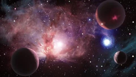 Space background trip in universe by strars planets galaxies nebulae Stock-Footage 169801081