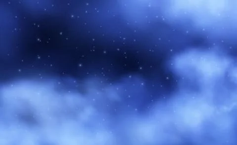 Space background. Universe magic dark sky. Blue night nebula clouds. Starry Stock Illustration