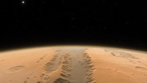 Space Background - Valles Marineris in Mars Stock Footage 170831384