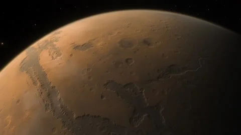 Space Background - Valles Marineris in Mars Stock Footage 170832306