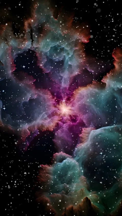 Space background in vertical format, flight through space. Vídeo Stock 251029820