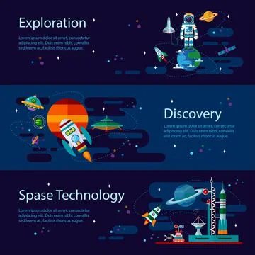 Space banners Stock Illustration