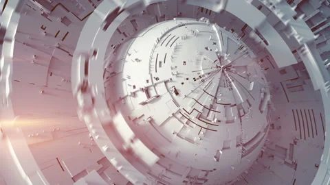 Space base design seamless loop 3D render animation Stock Footage 137529543