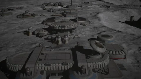 Space Base On The Moon and Exploring Mission To Another Planet Stock Footage 290090022