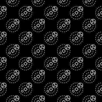 Space Based Nuclear Weapon with Earth and Sun vector linear seamless pattern 스톡 일러스트