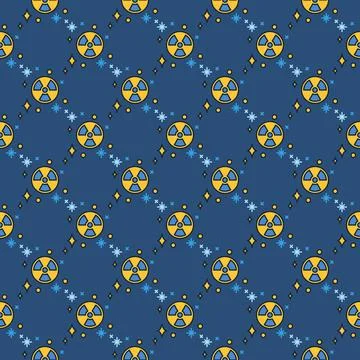 Space-Based Nukes vector Radiation colored seamless pattern Stock Illustration
