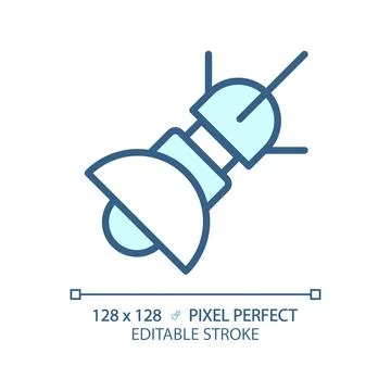 Space based radar pixel perfect light blue icon Stock Illustration