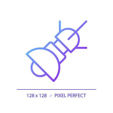 Space based radar pixel perfect gradient linear vector icon Stock Illustration