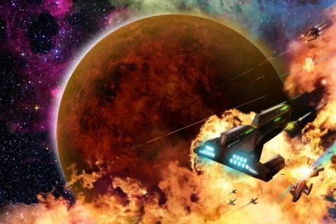 Space battle Stock Illustration
