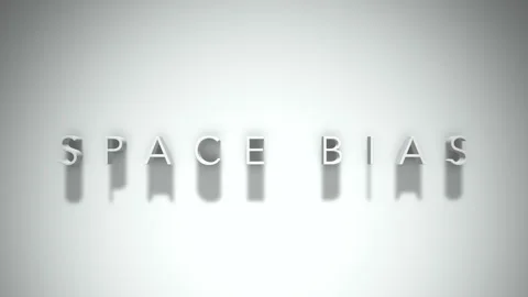 Space bias 3D title animation with shadows on a white background Stock Footage 296860438