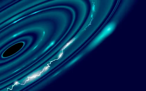Space Black Hole abstract glow blue vector illustration layout. Galaxy nebu.. Stock Illustration