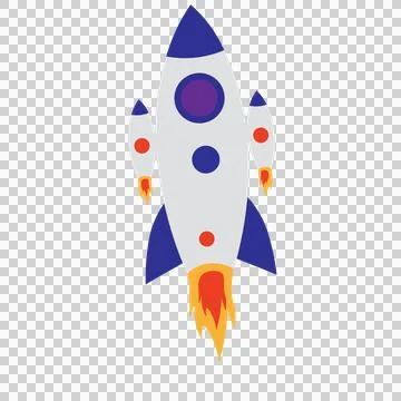 Space Black Silhouette Of A Rocket Ship fins transportation Stock Illustration