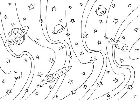 Space black white abstract pattern background illustration vector Stock Illustration