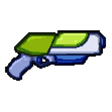 Space blaster gun pixel art vector illustration Stock Illustration