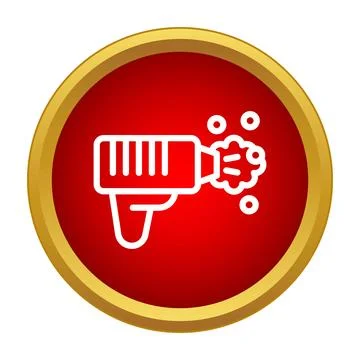 Space blaster ray gun icon firing laser Stock Illustration
