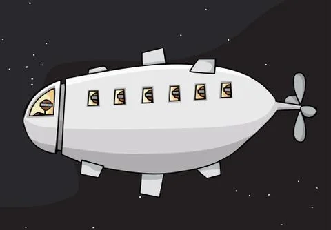 Space Blimp Stock Illustration