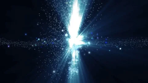 Space blue background with particles. Space azure dust with stars on black ba Stockbeeldmateriaal 82477920