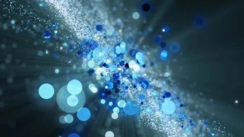 Space blue background with particles. Space azure dust with stars on black ba 스톡 동영상 82490123